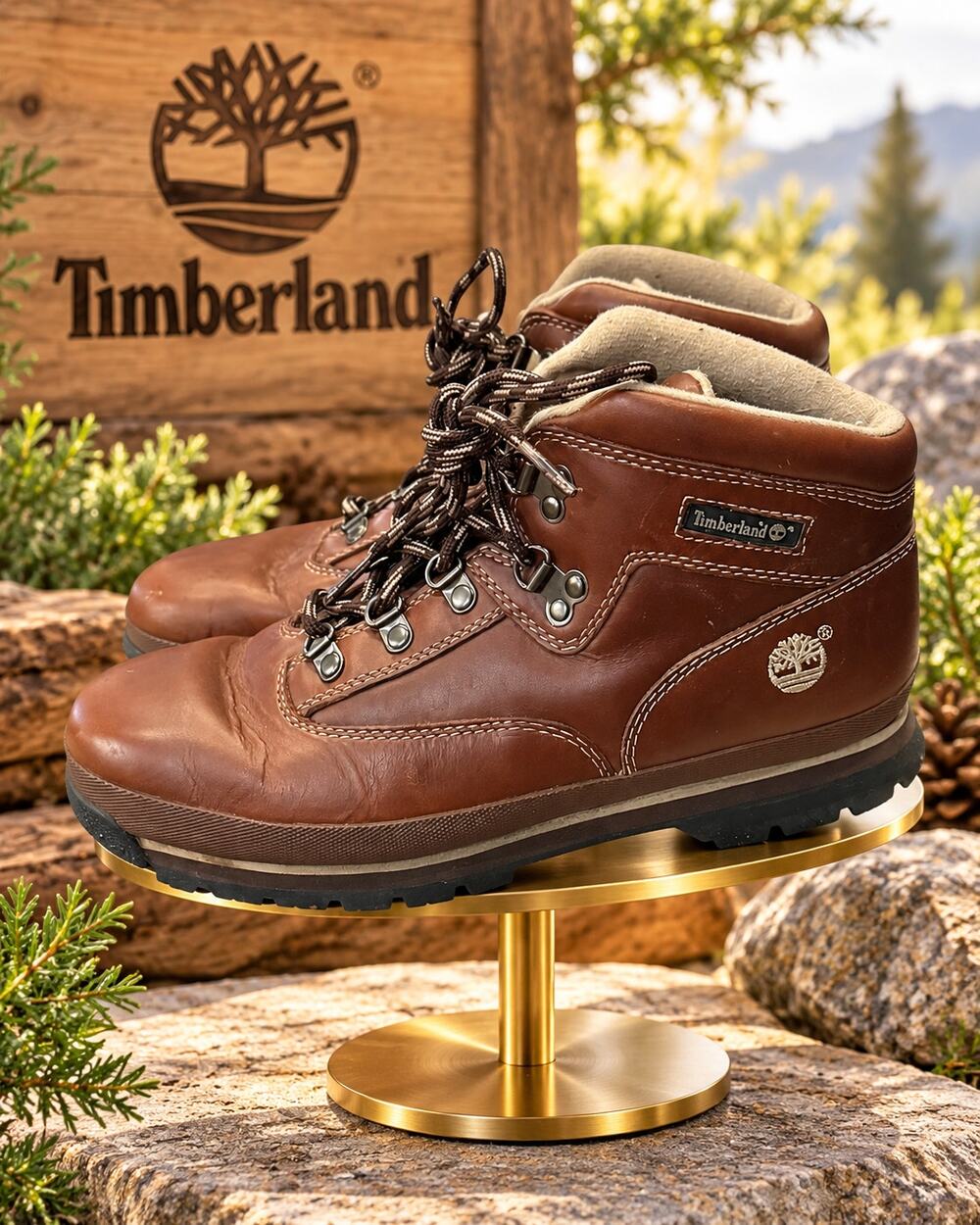 Timberland Brown Leather Hiking Boots Women’s 5.5M Style 96968 Vintage
